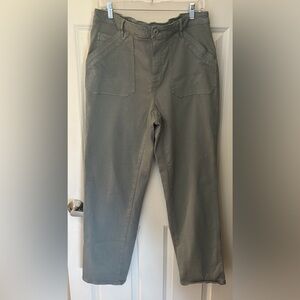 J Jill Denim High Rise Straight Ankle Jeans in Sage Green, Size 18 Regular